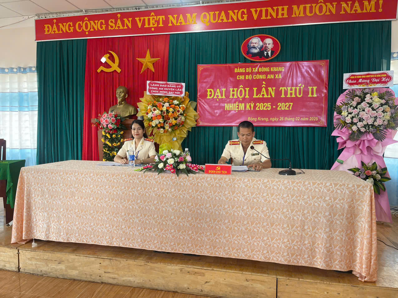  Vào ngày 26 tháng 02 năm 2025 Chi bộ Công an xã Bông Krang tổ chức Đại hội Chi bộ nhiệm kỳ 2025 - 2027